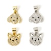 Image de 1 Pièce Pendentif Breloque Micro Pave en Laiton Chat Multicolore Chien à Zircone Cubique Clair