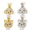 Image de 1 Pièce Pendentif Breloque Micro Pave en Laiton Chat Multicolore Chien à Zircone Cubique Clair