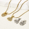 Image de 1 Pièce Pendentif Breloque Micro Pave en Laiton Chat Multicolore Chien à Zircone Cubique Clair