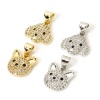 Image de 1 Pièce Pendentif Breloque Micro Pave en Laiton Chat Multicolore Chien à Zircone Cubique Clair