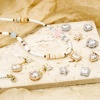 Picture of Eco-friendly Brass Geometric Charms Real Gold Plated Micro Pave Clear Cubic Zirconia Clear Rhinestone