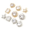 Picture of Eco-friendly Brass Geometric Charms Real Gold Plated Micro Pave Clear Cubic Zirconia Clear Rhinestone