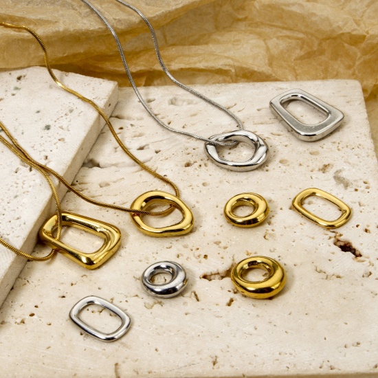 Immagine di 2 Pz 304 Acciaio Inossidabile Pendenti Charms Connettori Geometrica