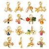 Bild von Messing Reise Baumelnde Charm-Perlen für die Herstellung von Armbändern, Halsketten und Schmuck 18K Echtgold plattiert Herz Flugzeug Emaille