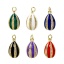 Immagine di 1 Pz Ottone Pasqua Ciondoli Uova Placcato Oro 18K Striscia Smalto Trasparente Cubic Zirconiae 22mm x 10mm