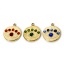 Picture of Eco-friendly PVD Vacuum Plating 304 Stainless Steel Religious Charms 14K Real Gold Plated Round Disc Eye Multicolor Rhinestone 16mm x 14mm