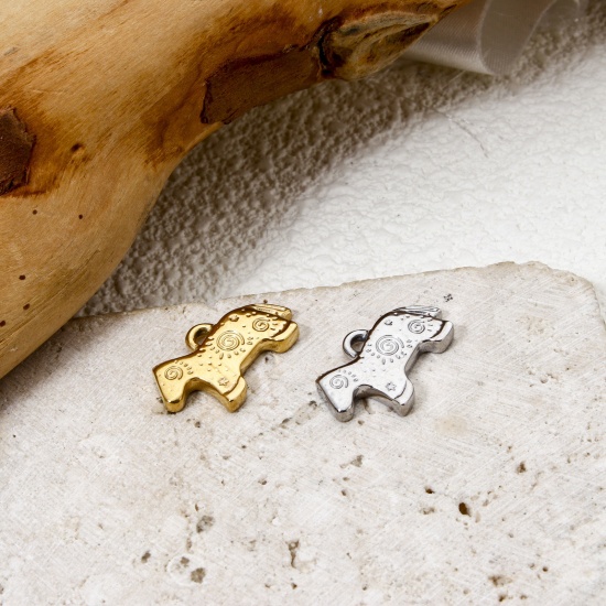 Imagen de 2 Unidades Recubrimiento al Vacío PVD Ecológico 304 Acero Inoxidable Colgantes Caballo Multicolor Espiras 18.5mm x 11mm