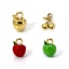 Picture of Eco-friendly PVD Vacuum Plating 304 Stainless Steel Charms 18K Real Gold Plated Multicolor Apple Fruit Enamel