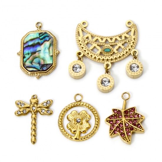 Picture of Eco-friendly PVD Vacuum Plating 304 Stainless Steel Charms 18K Real Gold Plated Dragonfly Animal