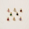Immagine di 5 Pz Ottone Mini Ciondoli Quadrato Placcato Oro 18K Tondo Mini 8mm x 4mm