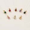 Immagine di 5 Pz Ottone Mini Ciondoli Quadrato Placcato Oro 18K Tondo Mini 8mm x 4mm