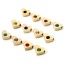 Immagine di 2 Pz Placcatura Sottovuoto PVD Ecologica 304 Acciaio Inossidabile Pietre Nascita Perline per la Creazione di Gioielli con Fai-da-te Placcato Oro 14K Cuore Multicolore Cubic Zirconiae 7mm x 6mm, Buco: Circa 1.2mm