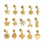 Picture of Eco-friendly PVD Vacuum Plating 304 Stainless Steel Slider Bead Charm Pendant 18K Gold Plated