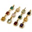 Immagine di 1 Pz Placcatura Sottovuoto PVD Ecologica 304 Acciaio Inossidabile Pietre Nascita Ciondoli Ottagono Placcato Oro 18K 16mm x 7mm