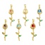 Immagine di 2 Pz Ottone Ciondoli Pendenti Vero Oro Placcato Fiore del Tulipano Micro Spianare Trasparente Cubic Zirconiae 3.8cm x 1.2cm