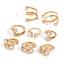 Immagine di 1 Pz Placcatura Sottovuoto PVD Ecologica Elegante Semplice 18K Vero Oro Placcato Acciaio Inossidabile Aperto Zircone Intarsiato Anello Per Donne