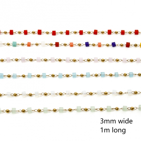 Immagine di 1 M Placcatura Sottovuoto PVD Ecologica 304 Acciaio Inossidabile Catena di Perline Per Risultati di Creazione di Gioielli Fai-da-te Fatti a Mano Tono Argento 3mm