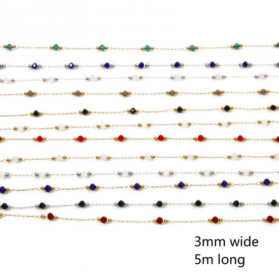 Immagine di 5 M 304 Acciaio Inossidabile Catena di Perline Per Risultati di Creazione di Gioielli Fai-da-te Fatti a Mano 3mm