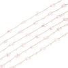 Picture of 1 M Eco-friendly PVD Vacuum Plating 304 Stainless Steel Imitation Pearl Beaded Chain For Handmade DIY Jewelry Making Findings Silver Tone White & Pink 8mm
