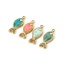 Bild von Umweltfreundliche PVD-Vakuumbeschichtung 304 Edelstahl Ozean Schmuck Charms Fisch 14K Echtgold plattiert Bunt Emaille Transparent Strass 16mm x 6mm