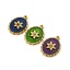 Immagine di 1 Pz Placcatura Sottovuoto PVD Ecologica 304 Acciaio Inossidabile Collezione Flora Ciondoli Ovale 14K Vero Oro Placcato Multicolore Fiore Smalto Trasparente Strass 21mm x 15mm