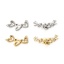 Picture of Eco-friendly Brass Connectors Charms Pendants Heart Flower Real Gold Plated Clear Cubic Zirconia