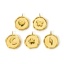 Picture of Eco-friendly PVD Vacuum Plating 304 Stainless Steel Valentine's Day Charms 18K Real Gold Plated Round Disc Moon 16mm x 13mm