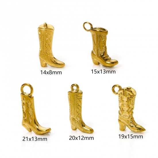 Picture of 304 Stainless Steel West Cowboy Charms Boots 3D