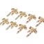 Immagine di 1 Pz Ottone Abiti Ciondoli Cravatta a Farfalla Placcato Oro 18K Micro Spianare Multicolore Cubic Zirconiae 28mm x 18mm