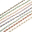 Picture of 1 M Eco-friendly 201 Stainless Steel Enamel Curb Link Chain For Handmade DIY Jewelry Making Findings Gold Plated Multicolor 9x4mm