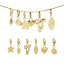 Immagine di 1 Pz Placcatura Sottovuoto PVD Ecologica 304 Acciaio Inossidabile Clip su Charm Stile Sole 14K Vero Oro Placcato Conchiglia Con Aragosta Fermagli Fibbia
