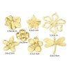 Image de 1 Pièce Pendentifs en 304 Acier Inoxydable Revêtement sous Vide PVD Respectueux de l'Environnement Collection Végétale Libellule Plaqué Or Véritable 18K Fleurs