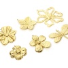 Image de 1 Pièce Pendentifs en 304 Acier Inoxydable Revêtement sous Vide PVD Respectueux de l'Environnement Collection Végétale Libellule Plaqué Or Véritable 18K Fleurs