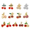 Image de 2 Pcs Pendentif Breloque en Laiton Plaqué Or Véritable Cerise