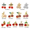 Image de 2 Pcs Pendentif Breloque en Laiton Plaqué Or Véritable Cerise