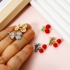 Image de 2 Pcs Pendentif Breloque en Laiton Plaqué Or Véritable Cerise