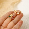 Image de 2 Pcs Pendentif Breloque en Laiton Plaqué Or Véritable Cerise