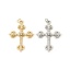 Immagine di 1 Pz Ecologico Ottone Religione Ciondoli Pendenti Croce Vero Oro Placcato Trasparente Cubic Zirconiae 3.3cm x 2.2cm