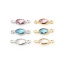 Image de 5 Pcs Connecteurs Pendentifs Breloques en Laiton Respectueux de la Nature Ovale Plaqué Or Véritable à Strass Coloré 10mm x 4mm