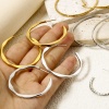 Immagine di 1 Pair Eco-friendly PVD Vacuum Plating 18K Gold Plated 304 Stainless Steel C Shaped Hoop Earrings