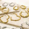 Immagine di 1 Pair Eco-friendly PVD Vacuum Plating 18K Gold Plated 304 Stainless Steel C Shaped Hoop Earrings