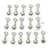 1 個 304ステンレス鋼 誕生石 チャーム 円形 シルバートーン 20mm x 6.5mm、 の画像