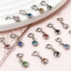 1 個 304ステンレス鋼 誕生石 チャーム 円形 シルバートーン 20mm x 6.5mm、 の画像
