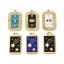 Immagine di 1 Pz Placcatura Sottovuoto PVD Ecologica 304 Acciaio Inossidabile Ciondoli Rettangolo 18K Vero Oro Placcato Multicolore Occhi Smalto 26.5mm x 16mm