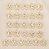 Imagen de 2 Unidades Latón Micro Pave Colgantes Ronda Multicolor Mayúscula Letra Hueco Claro Circón Artificial 13mm