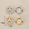 Imagen de 2 Unidades Latón Micro Pave Colgantes Ronda Multicolor Mayúscula Letra Hueco Claro Circón Artificial 13mm