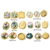 Imagen de 1 Unidad Recubrimiento al Vacío PVD Ecológico 304 Acero Inoxidable Estilo de Pintura al Óleo Colgantes Mariposa 18K Oro Real Chapado Multicolor Flor Esmalte