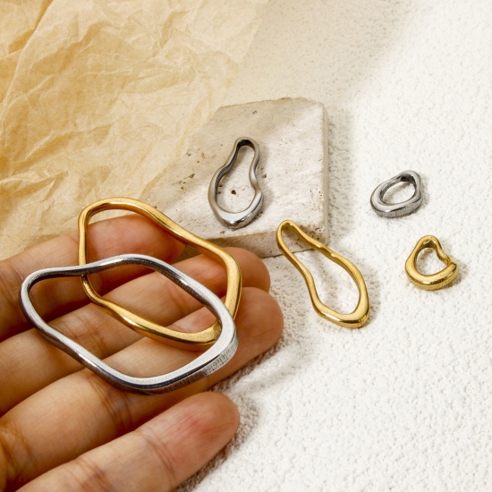 Immagine di 2 Pz Placcatura Sottovuoto PVD Ecologica 304 Acciaio Inossidabile Ciondoli Pendenti Goccia 18K Vero Oro Placcato