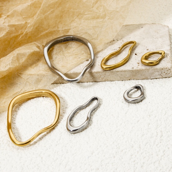 Immagine di 2 Pz Placcatura Sottovuoto PVD Ecologica 304 Acciaio Inossidabile Ciondoli Pendenti Goccia 18K Vero Oro Placcato