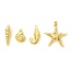 Image de 2 Pcs Pendentifs Bijoux d'Océan en Laiton Respectueux de la Nature Plaqué Or Véritable 18K
